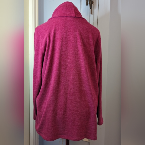 Linea Domani sz3X raspberry soft knit cross-over cowl neck sweater VGUC - Picture 4 of 6
